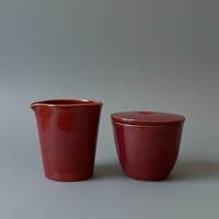 Red Milk and Sugar Pot Set